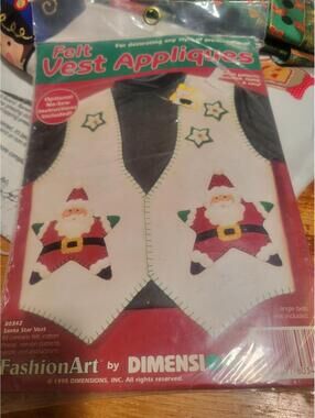 FashionArt Santa Star Vest Felt Appliques Kit